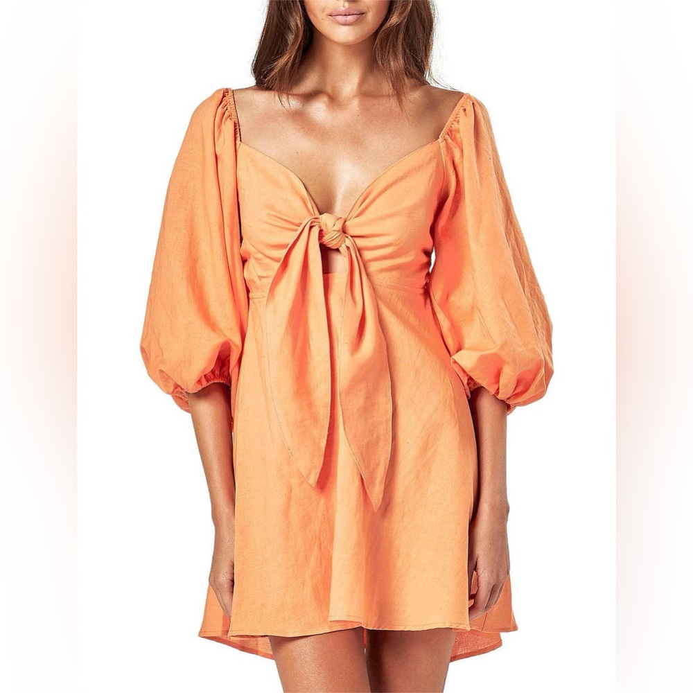 Charlie Holiday Sonny Knot Front Orange Mini Dress size 4
